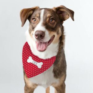 Personalised Red Spot Dog Bandanna