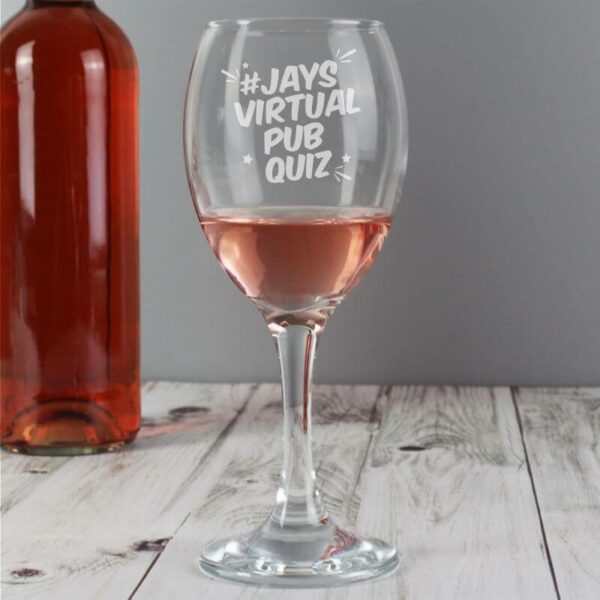 Personalised Jay’s Virtual Pub Quiz Wine Glass