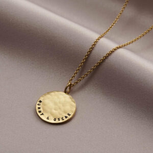 Personalised Hammered Disc Necklace