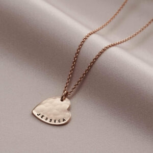 Personalised Hammered Heart Necklace
