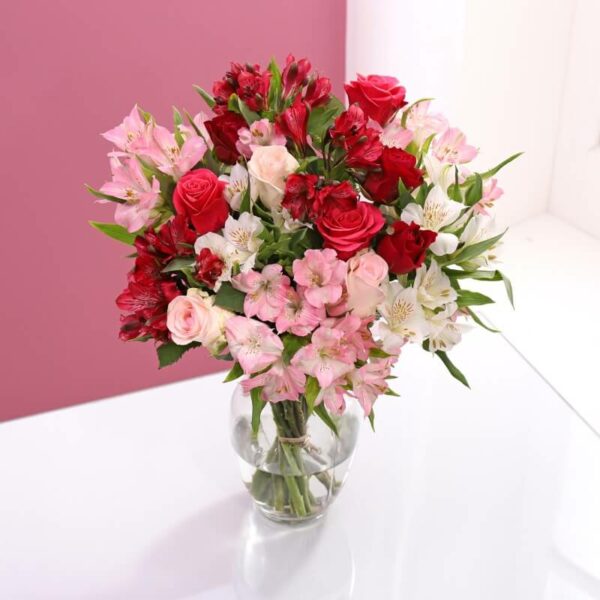Rose & Alstroemeria Pink Themed Bouquet
