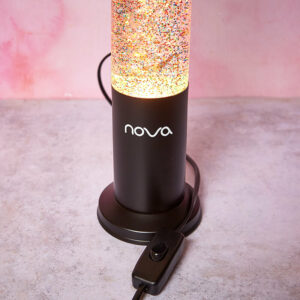 Nova Black Glitter Lamp