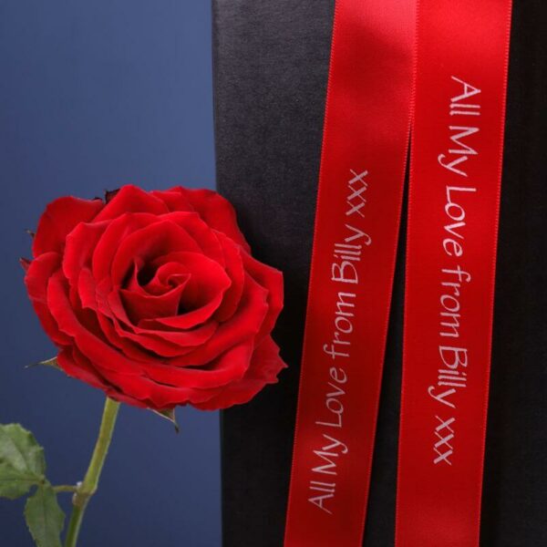 Personalised Single Red Rose Gift Box