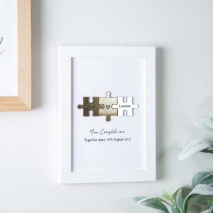 Personalised You Complete Me Framed Anniversary Puzzle Print