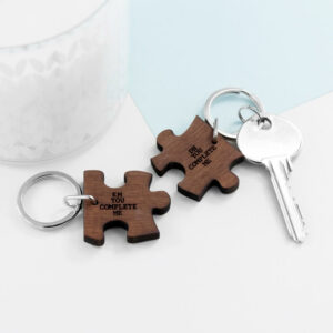 Personalised Romantic Jigsaw Piece Keyrings