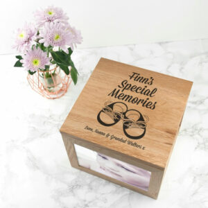 Personalised New Baby Oak Photo Keepsake Box