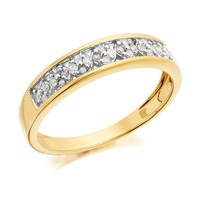 9ct Gold Diamond Band Ring - 14pts - EXCLUSIVE - D6017-J