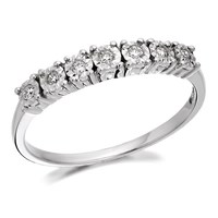 9ct White Gold Diamond Half Eternity Ring - 7pts - D6329-P