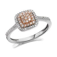 One In A Million 9ct Two Colour Gold Pink Diamond Cluster Ring - 1/4ct - D7805-L