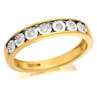 9ct Gold Diamond Half Eternity Ring - 10pts - D8085-Q