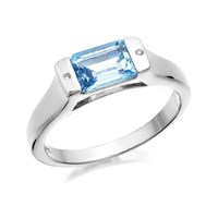 My Diamonds Silver Blue Topaz And Diamond Ring - D90102-R