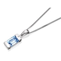 My Diamonds Silver Blue Topaz And Diamond Necklace - D9082