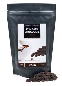 99% dark chocolate chips - Small 200g bag