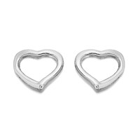 Silver Heart Stud Earrings - 10mm - F0211