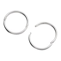 Silver Hinged Hoop Earrings - 13mm - F1365