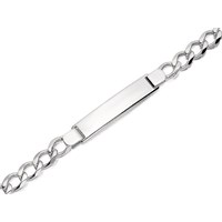 Silver Curb Identity Bracelet - 7.5in - F2387