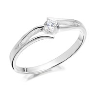 Silver Cubic Zirconia Crossover Ring - F5939-Q