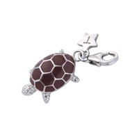 Tingle SCH211 Silver Enamel Tortoise Charm - F8191