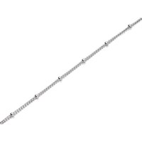 Silver 1mm Wide Diamond Cut Curb Chain With Rondels - 16in - F8604
