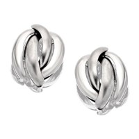 9ct White Gold Four Stranded Dome Earrings - 10mm - G0146