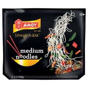 Amoy Straight To Wok Medium Noodles 2 Pack
