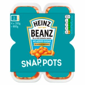 Heinz Snap Pots Reduced Sugar Baked Beans 4 Pack