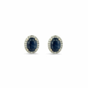 Forever Classic Sapphire & Diamonds Oval Stud Earrings