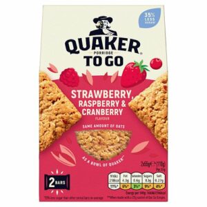 Quaker Porridge To Go Mixed Berries Breakfast Bars 2 Pack
