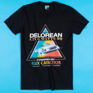 Back To The Future Retro Delorean Black T-Shirt