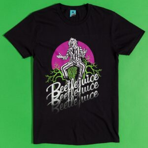 Beetlejuice Beetlejuice Beetlejuice Glow In The Dark Black T-Shirt