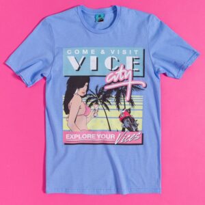 Come And Visit Vice City Blue T-Shirt