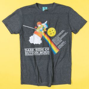 Dark Side Of Button Moon Charcoal T-Shirt