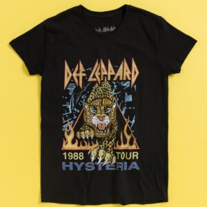 Def Leppard Hysteria '88 Tour Black T-Shirt with Back Print