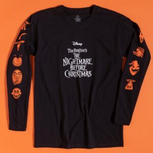 Disney Nightmare Before Christmas Long Sleeve T-Shirt with Sleeve and Back Print