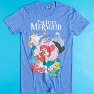 Disney The Little Mermaid Group Shot Blue Marl T-Shirt
