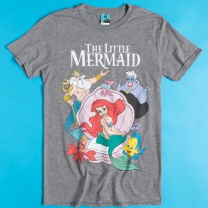 Disney The Little Mermaid Group Shot Grey Marl T-Shirt