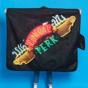 Friends Neon Central Perk Logo Foldable Travel Blanket