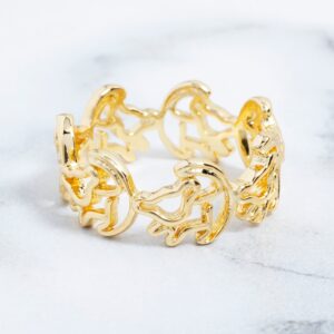 Gold Plated Simba Outline Lion King Ring