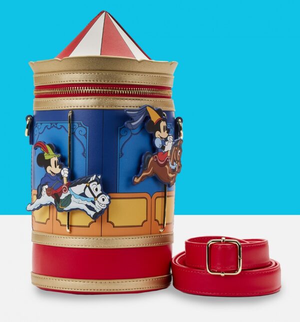 Loungefly Disney Brave Little Tailor Mickey and Minnie Carousel Crossbody Bag