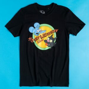 The Simpsons Itchy and Scratchy Black T-Shirt