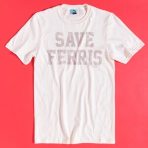 Men's Ferris Bueller Retro Save Ferris Ecru T-Shirt