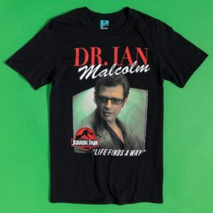 Men's Jurassic Park Dr Ian Malcolm Black T-Shirt