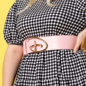 Pink Disney Belt With Rose Gold D Signature Buckle
