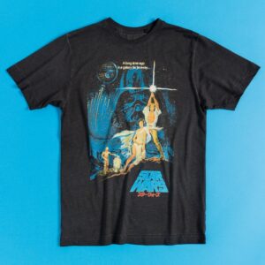 Star Wars Japanese A New Hope Poster Vintage Wash Black T-Shirt