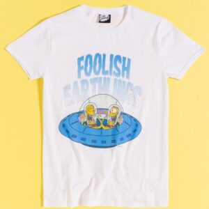 The Simpsons Foolish Earthlings Aliens White T-Shirt