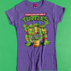 Women's Classic Teenage Mutant Ninja Turtles Purple Marl Fitted T-Shirt