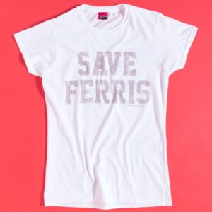 Women's Ferris Bueller Retro Save Ferris White Fitted T-Shirt
