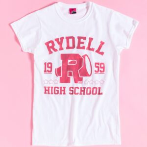 Women's Grease Rydell High School Athletic White Fitted T-Shirt