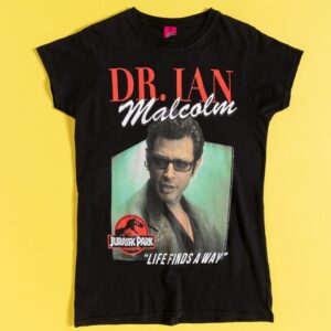 Women's Jurassic Park Dr Ian Malcolm Black T-Shirt