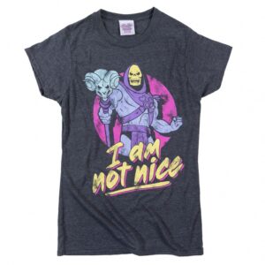 Women's Skeletor I Am Not Nice Charcoal Marl Fitted T-Shirt